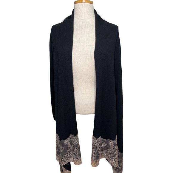 Valentino Sweaters - Valentino Lace Trim Shawl Cardigan Size Medium